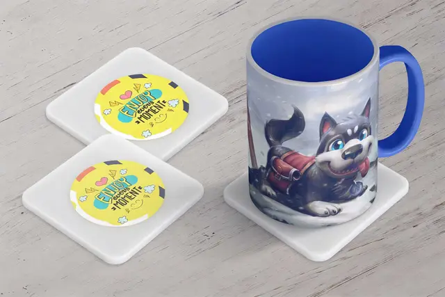 White Acrylic Photo Coasters