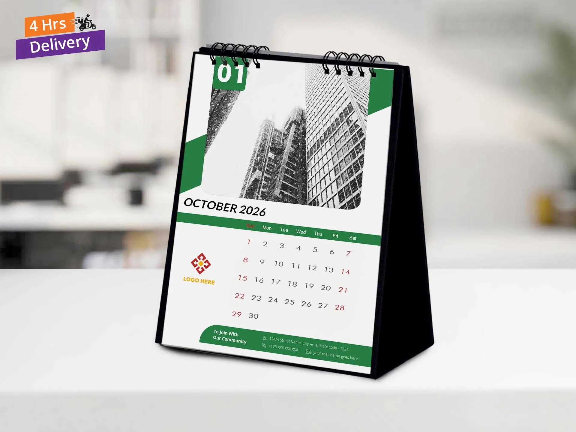 Personalized A5 Desktop Calendar Portrait