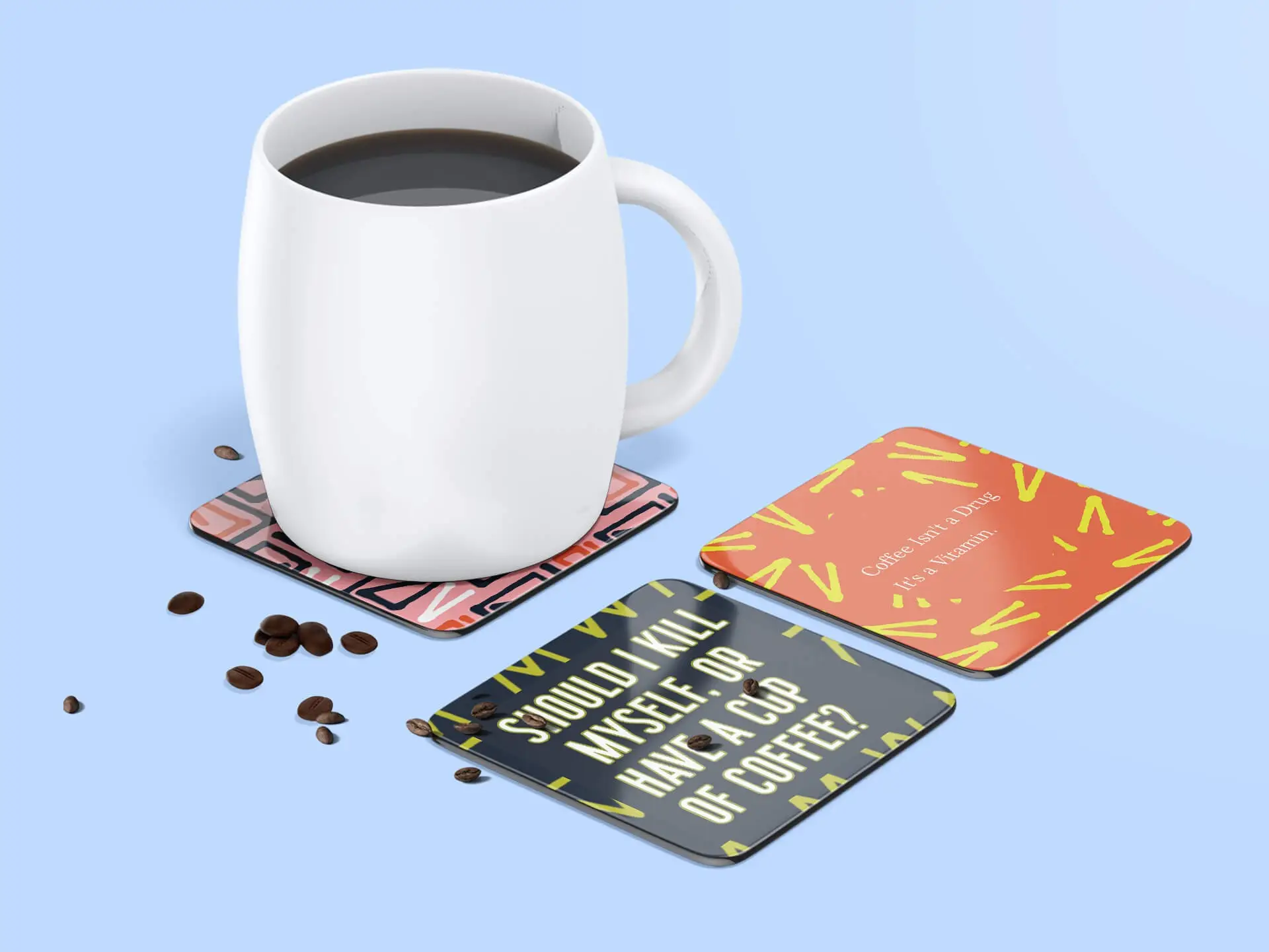 Black Acrylic Photo Coasters