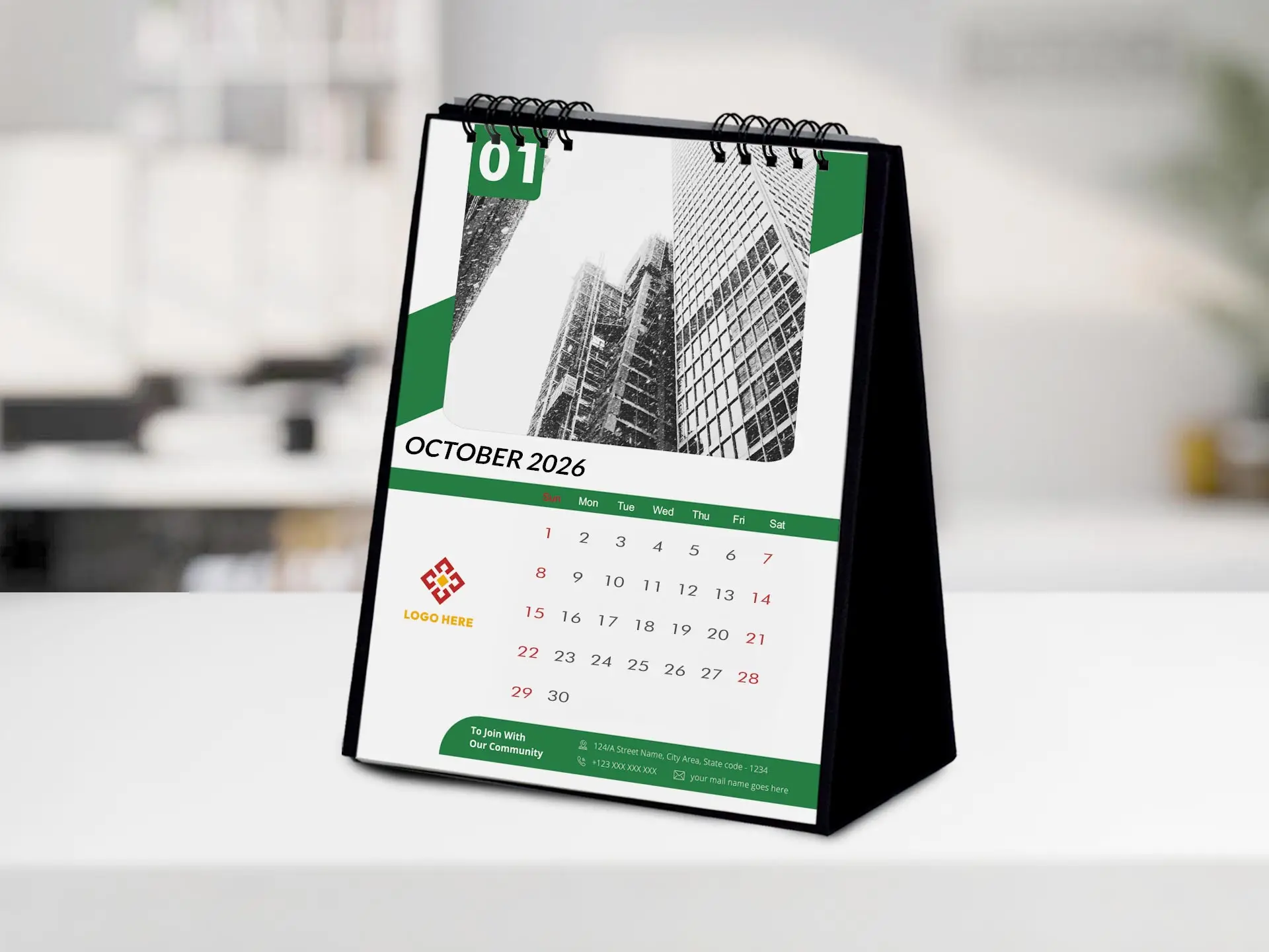 Personalized A5 Desktop Portrait Calendar