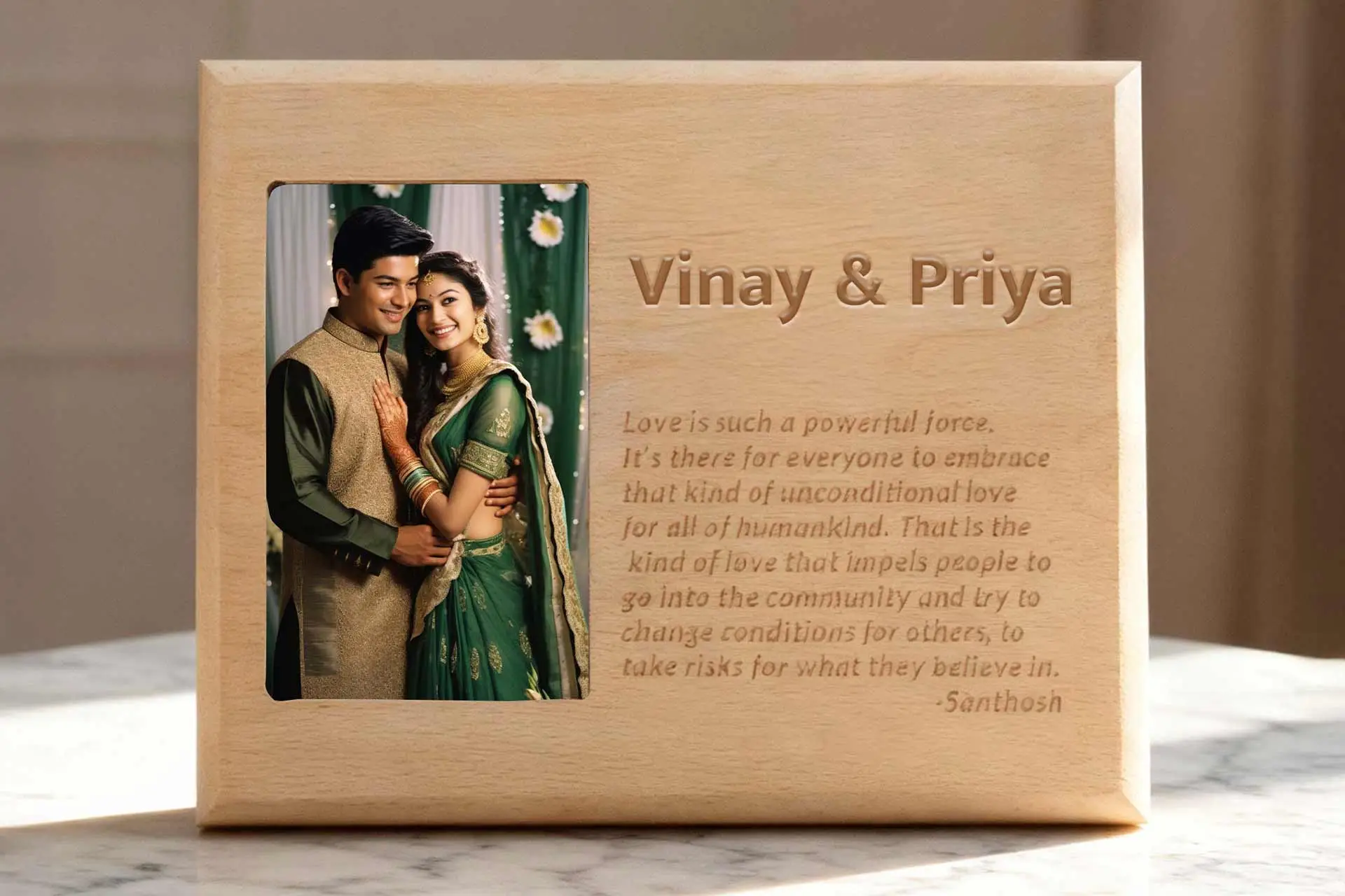 Wooden Engraved Plaque with Photo