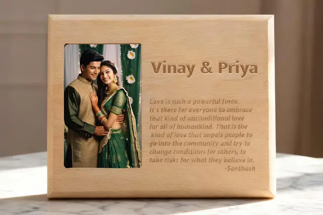Wooden Engraved Plaque with Photo
