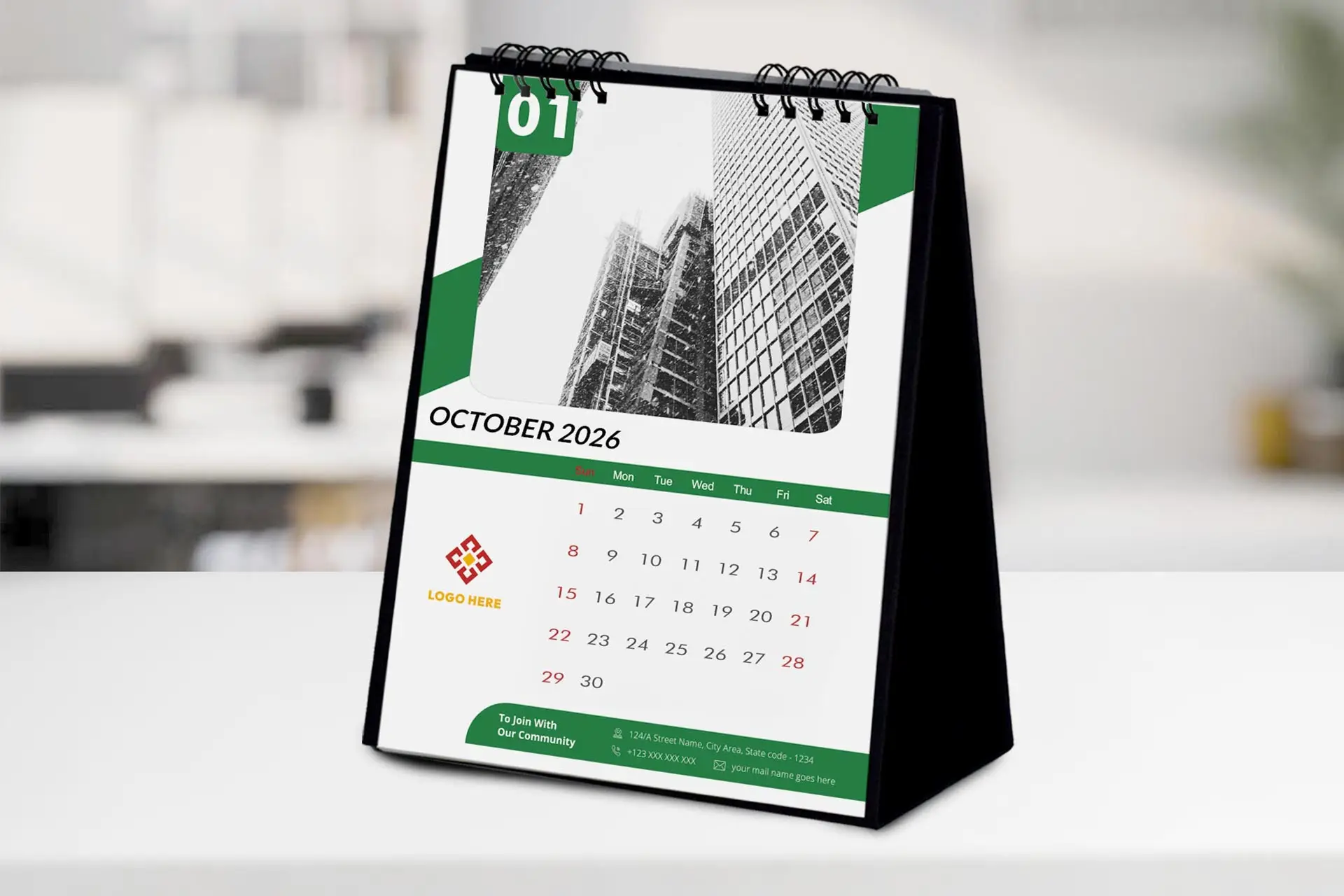 A5 Desktop Calendar (Portrait)