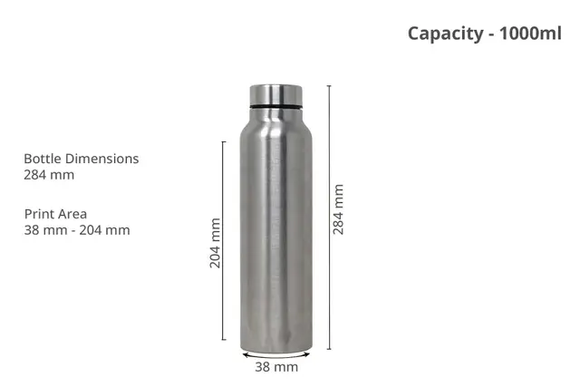 Multicolour Printed Steel Bottle (1000ml)