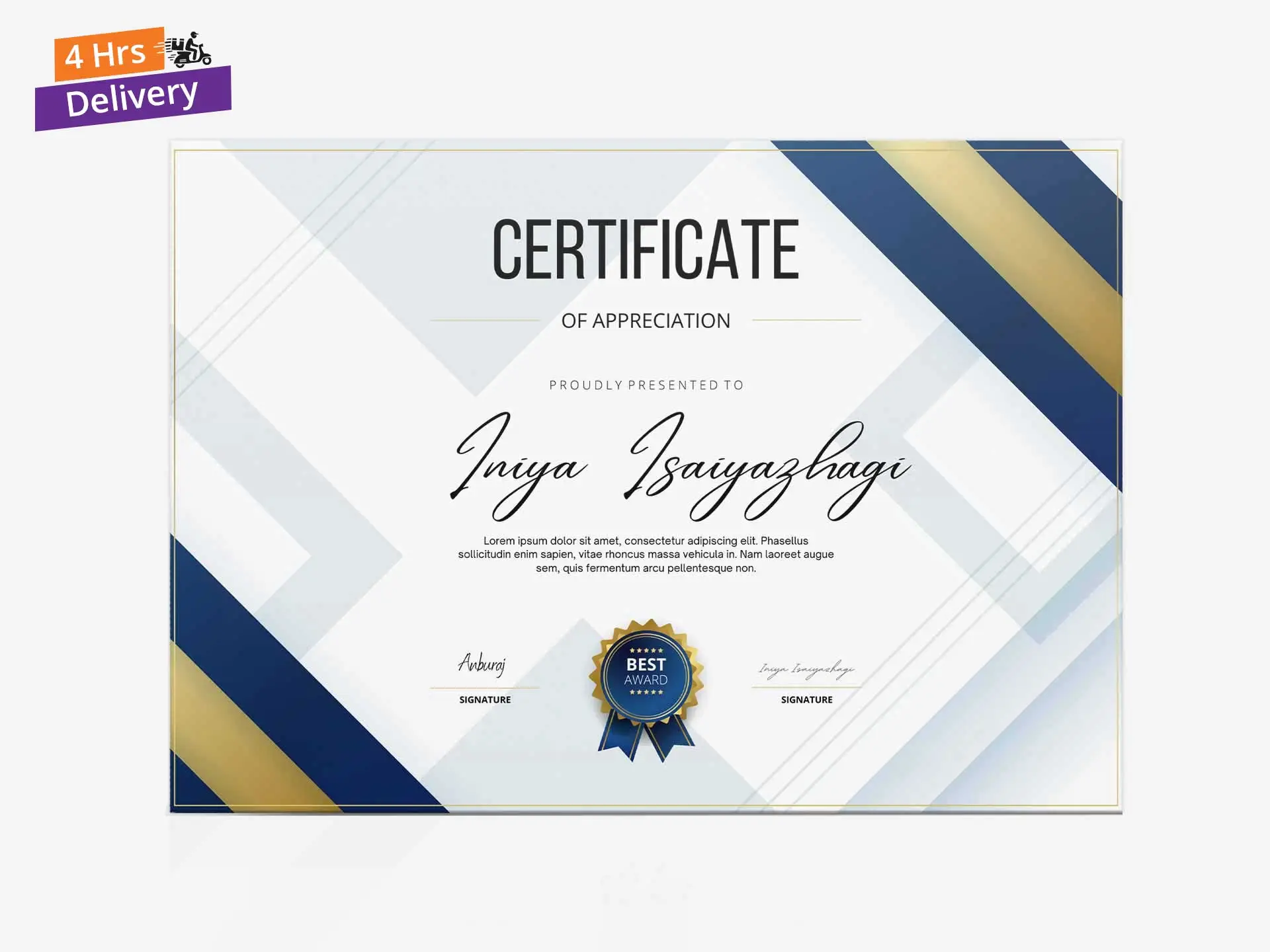 Standard Paper Certificates