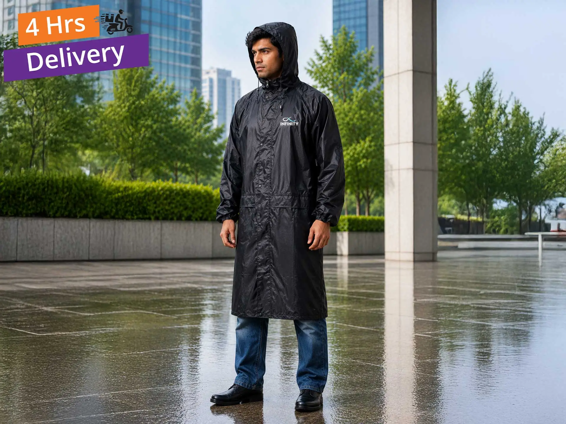 Raincoat Long with Hood