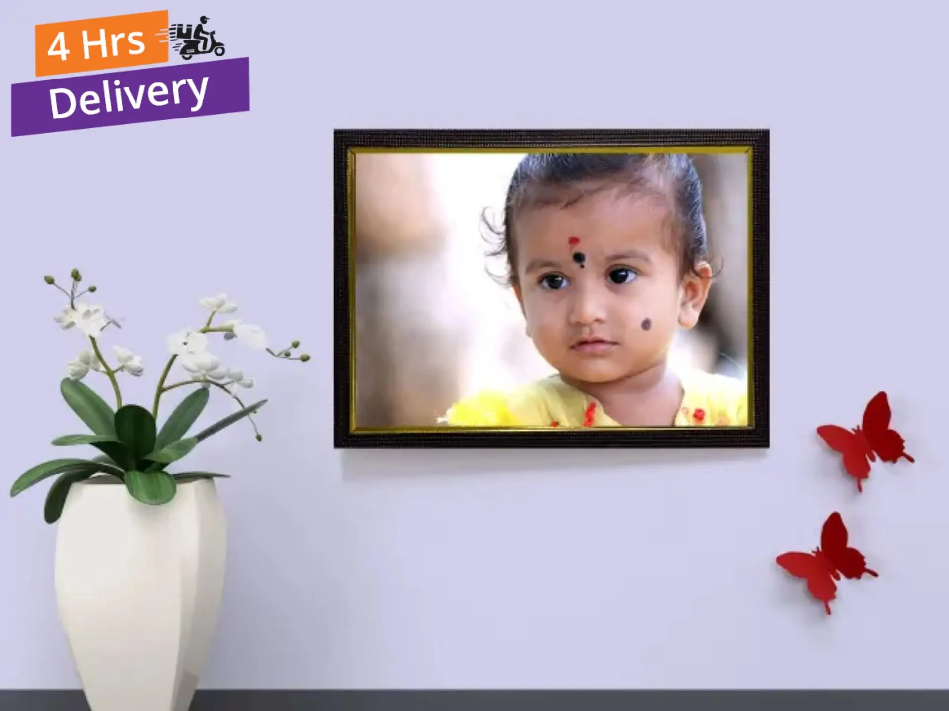 A4 Gold Line Brown Photo Frame