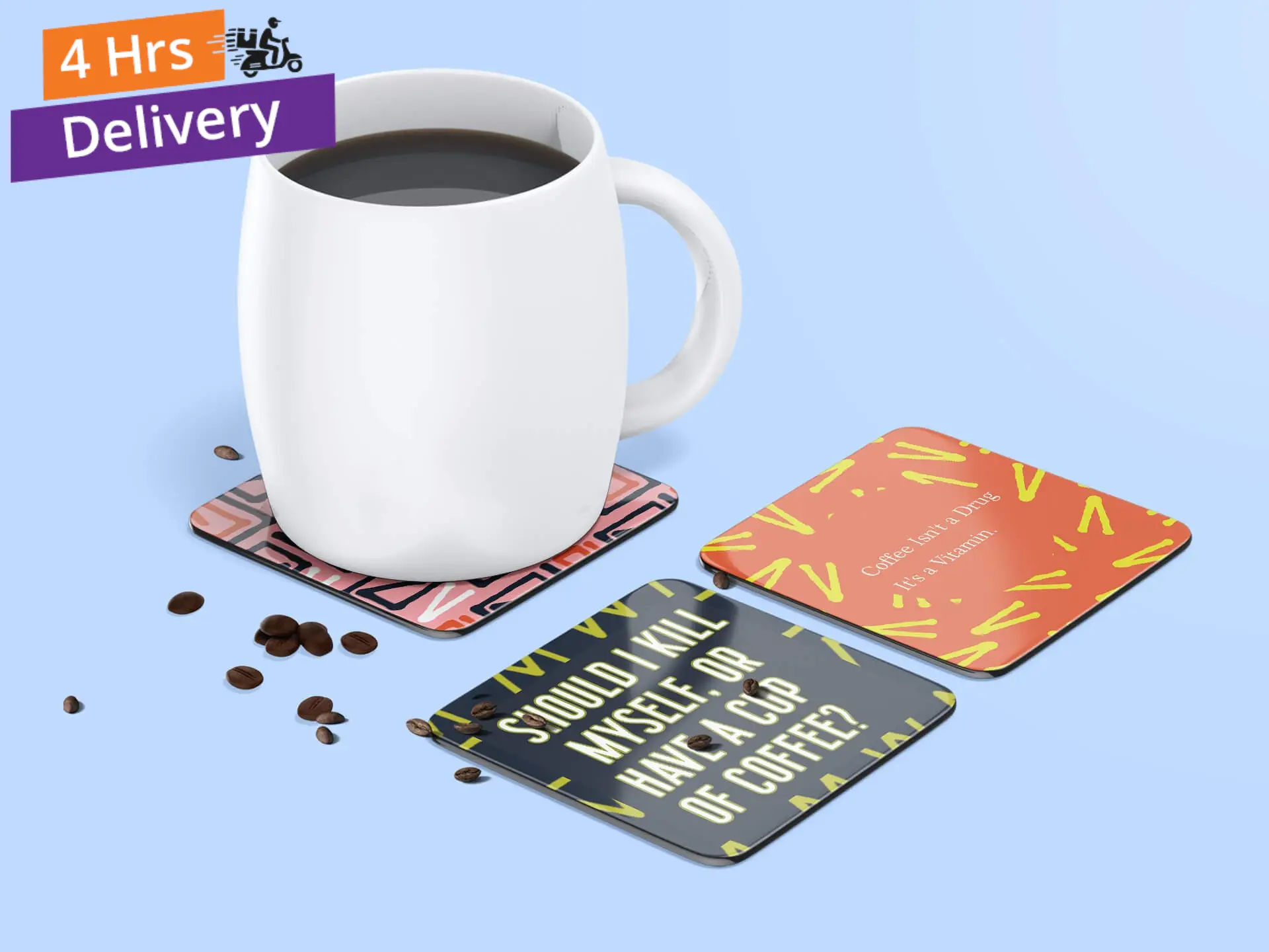 Black Acrylic Photo Coasters