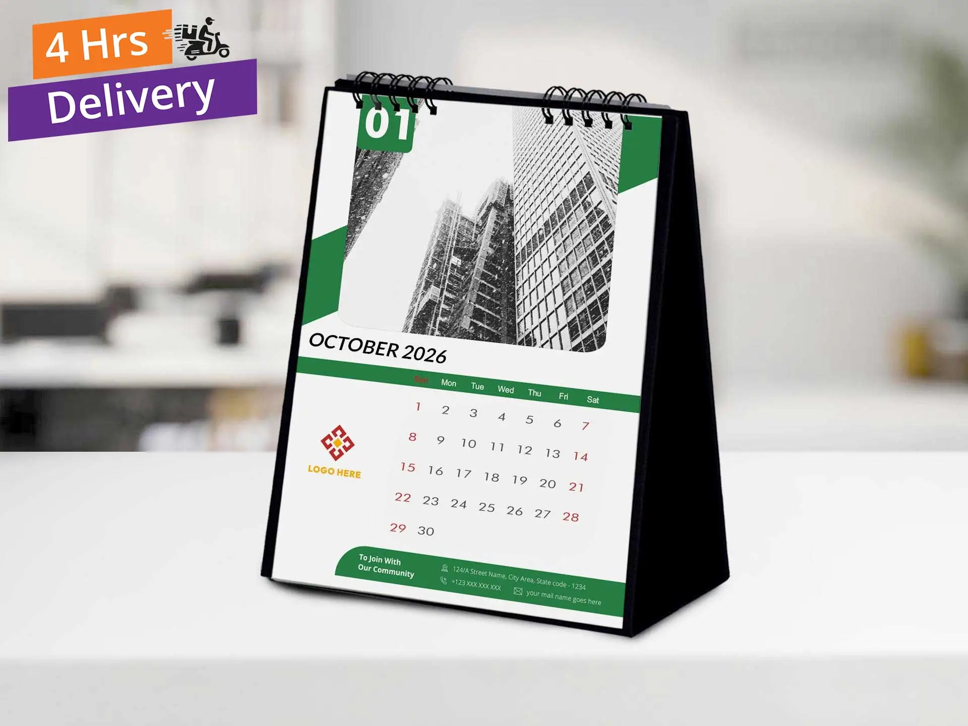 Personalized A5 Desktop Calendar Portrait