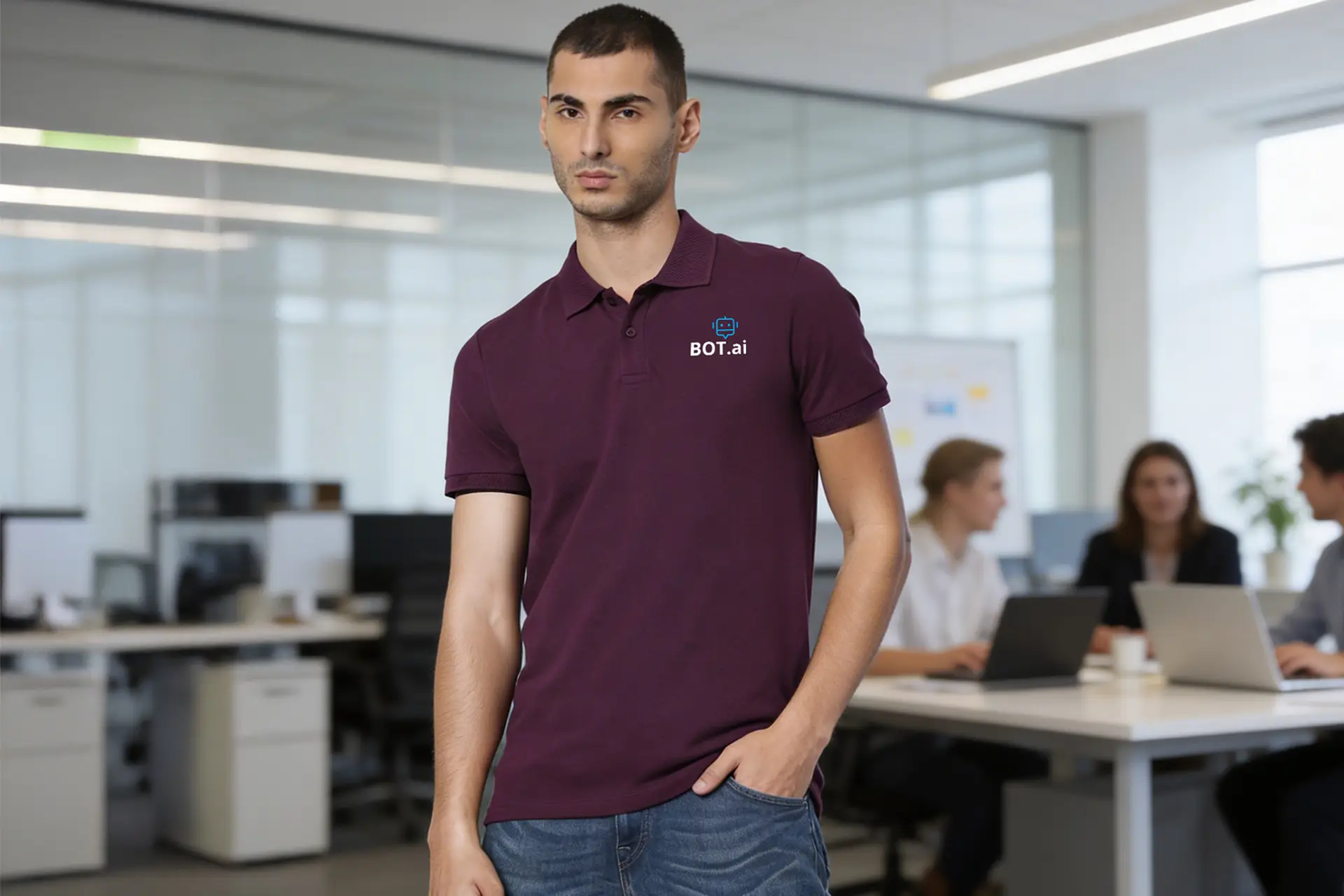 Mens Jack and Jones Jacquard Polo Tshirt