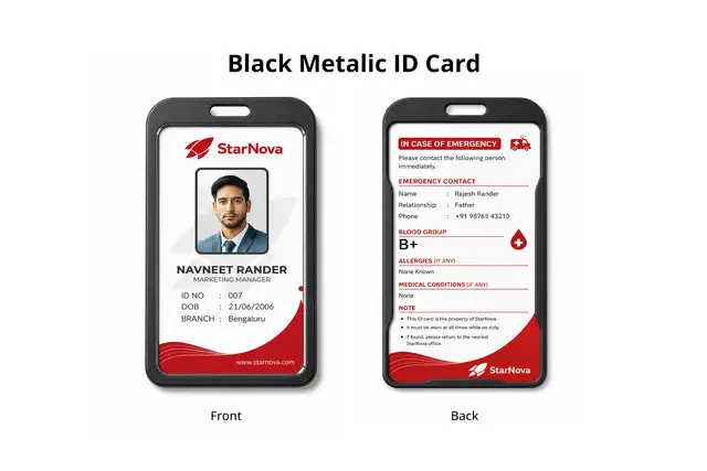 Metallic ID Card Holder