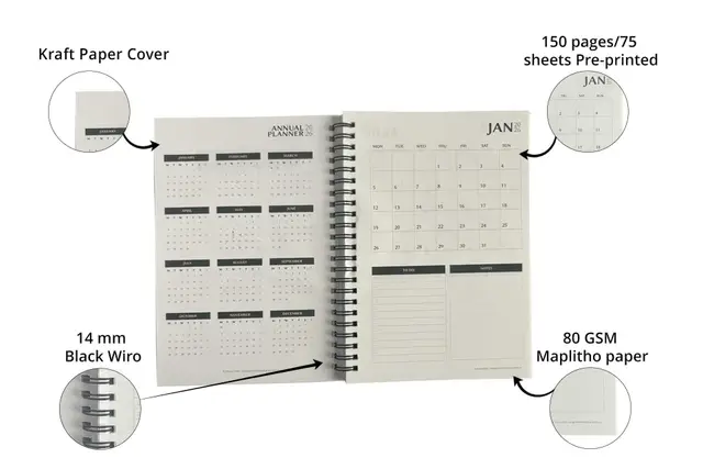 Kraft Personal Softcover Wiro Diary