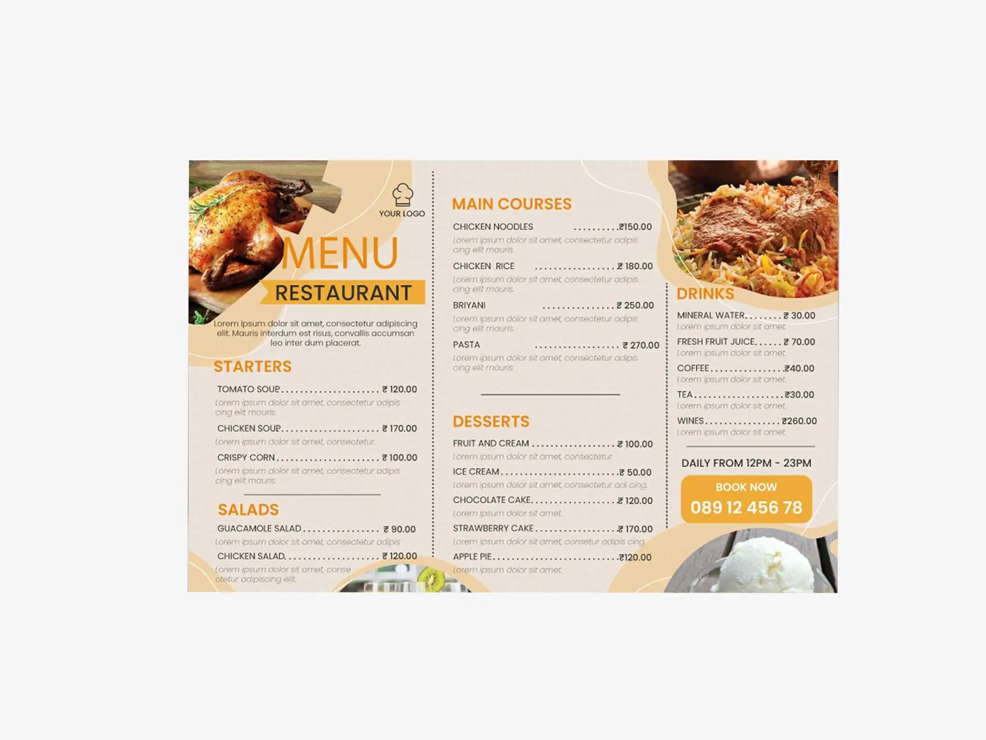 Custom Menu Cards