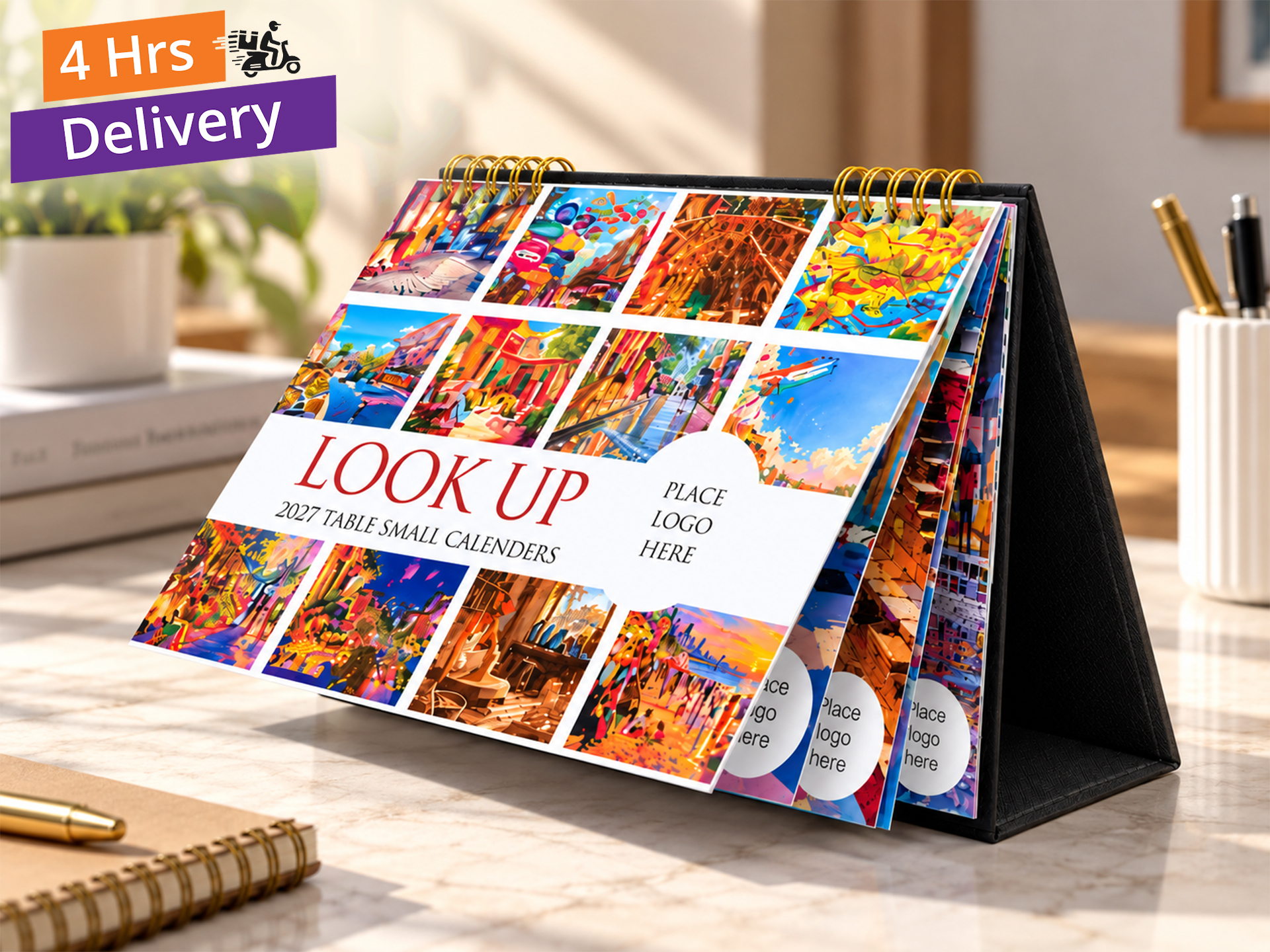 A5 Gold Premium Desk Calendar | Design Custom Desk Calendars Online ...
