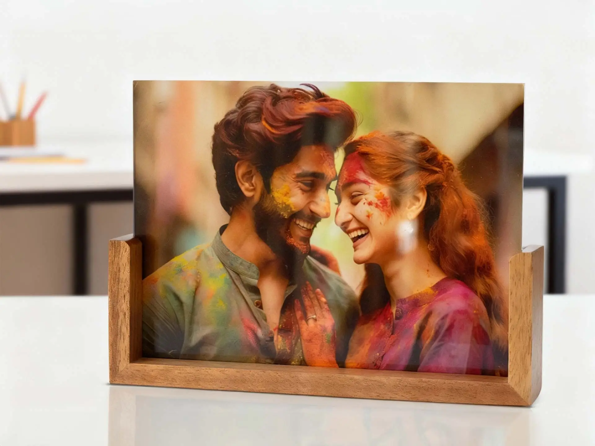 Photo with Wooden Stand