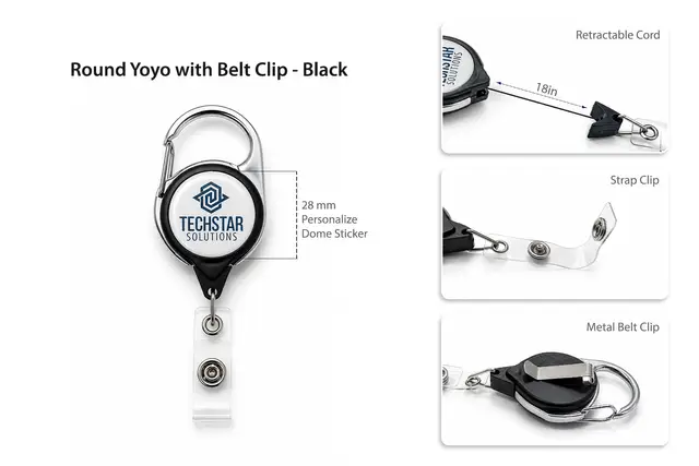 Premium Round Yoyo with belt hook & clip