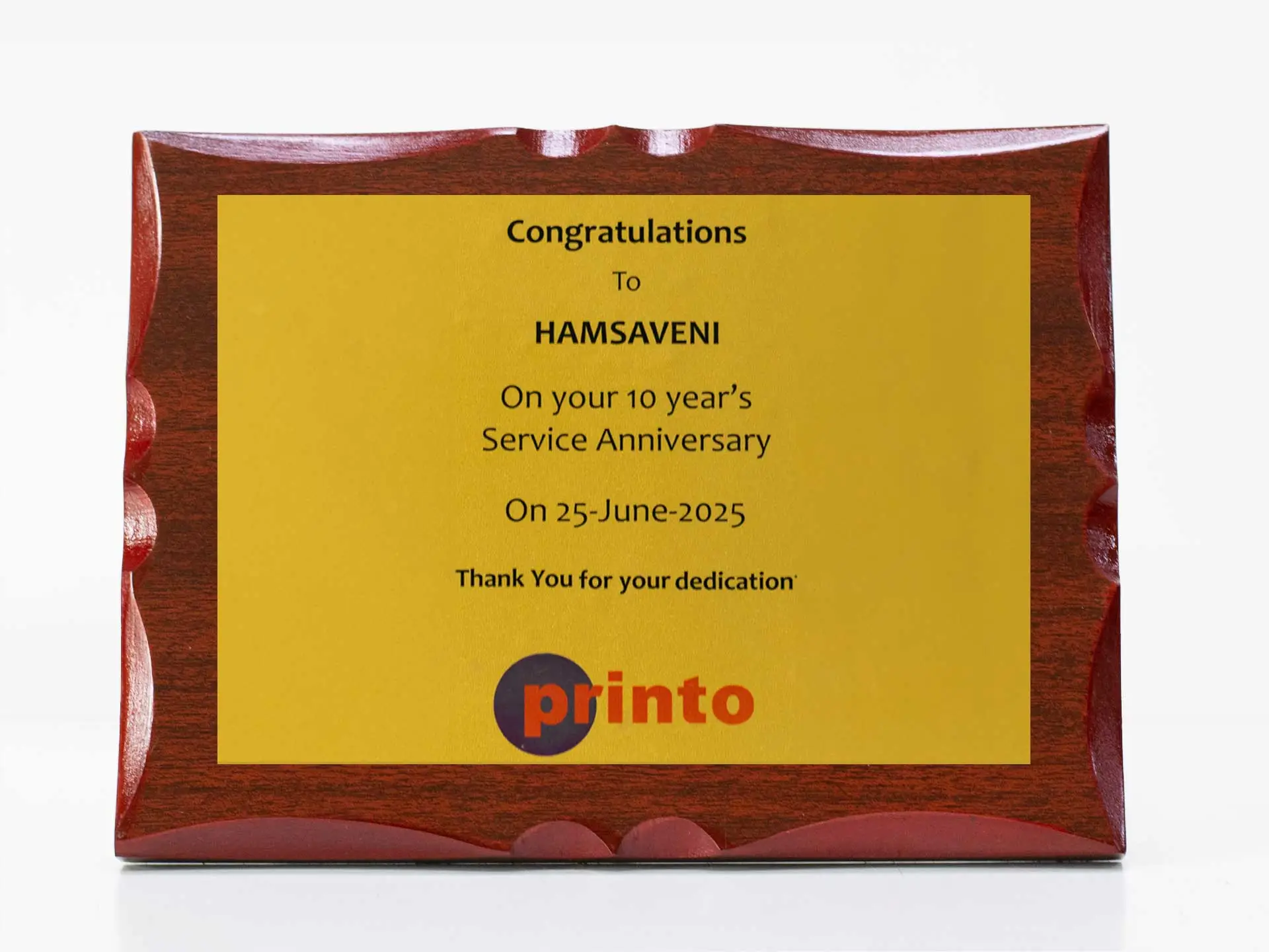 Redwood Honor Plaque 