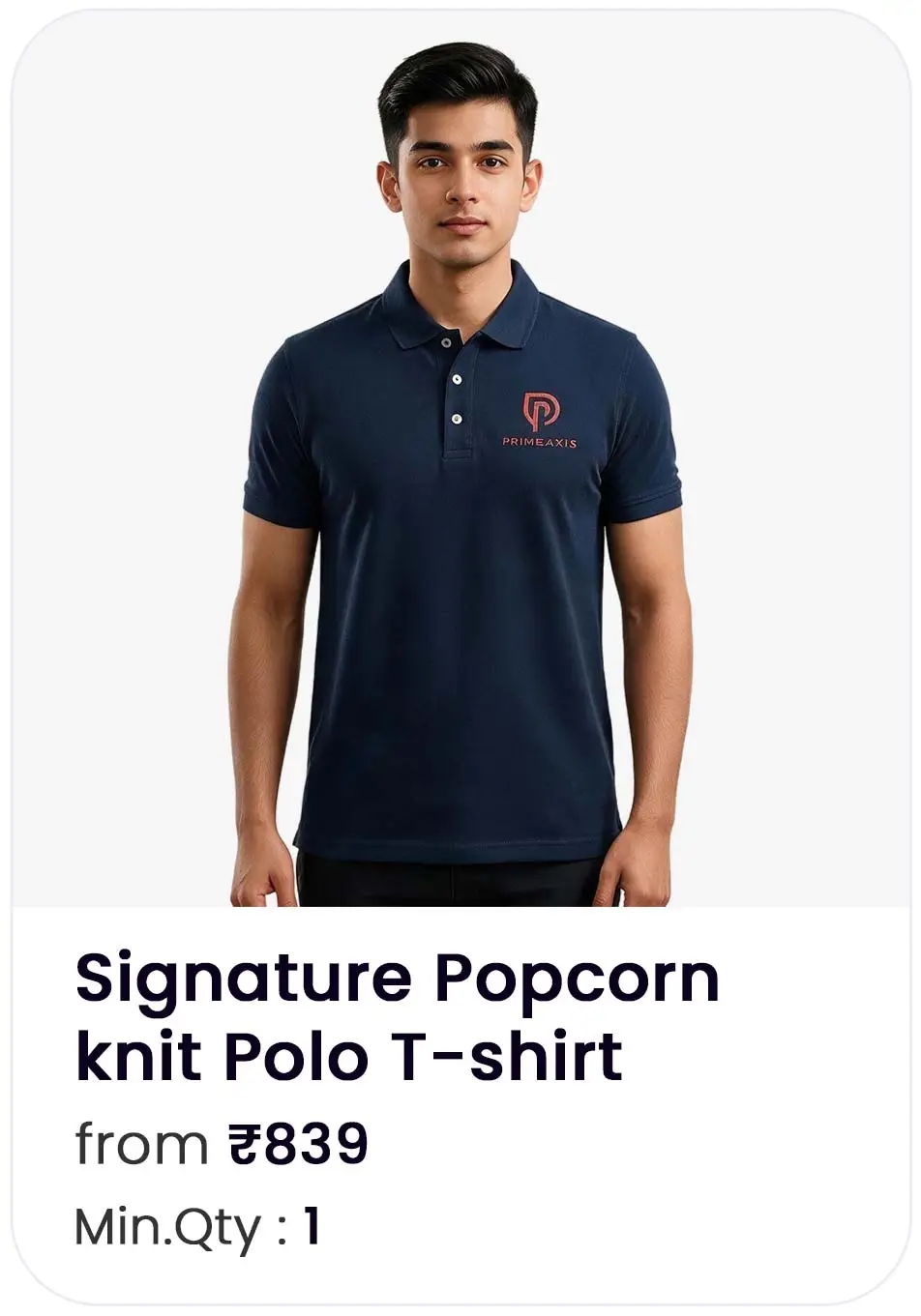  Signature Popcorn knit Polo T-shirt