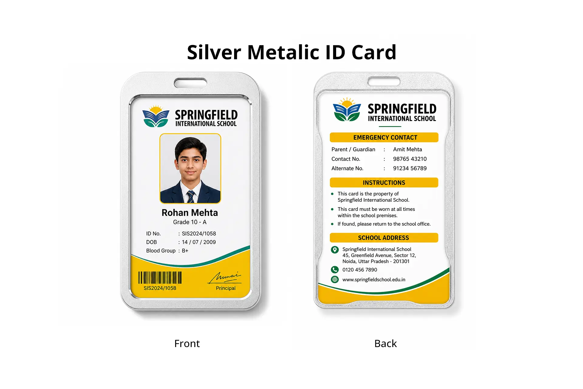 Metallic ID Card Holder
