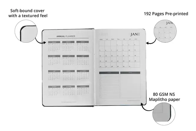 Softbound Black Diary