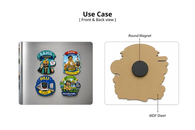 Personalised MDF Fridge Magnet - Set of 4