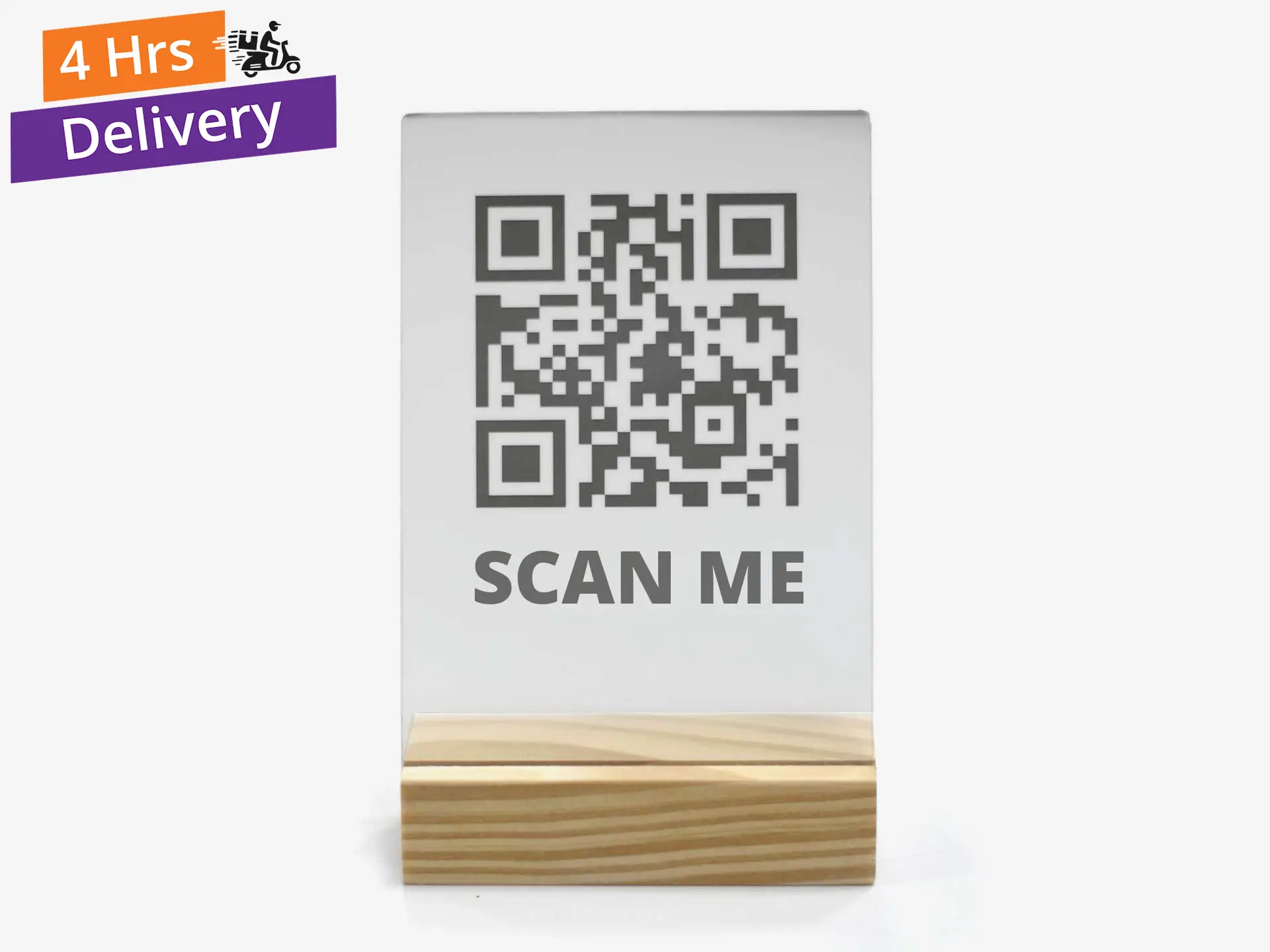 Acrylic Wood QR Stand