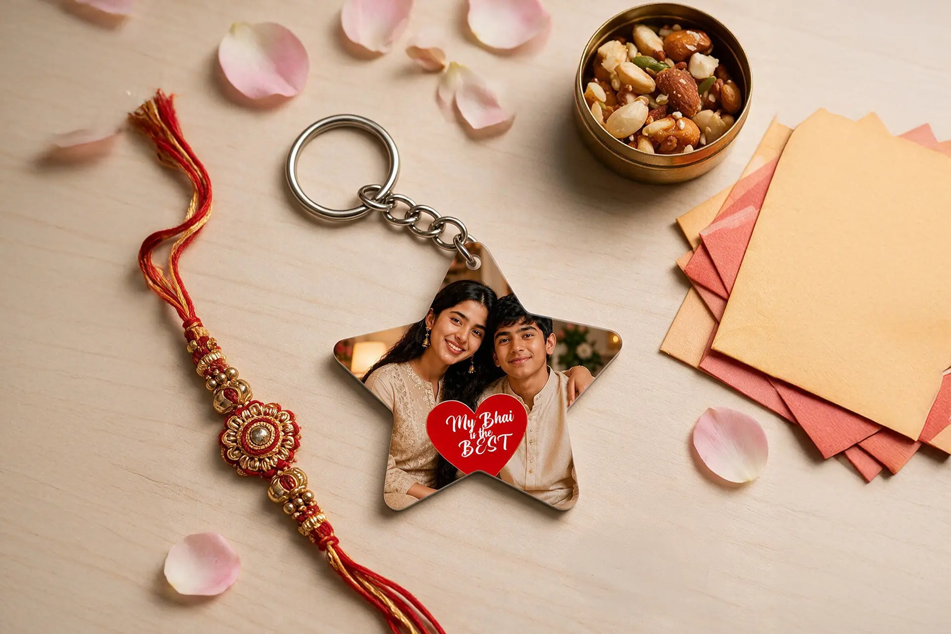 Raksha Bandhan Acrylic Star Keychain