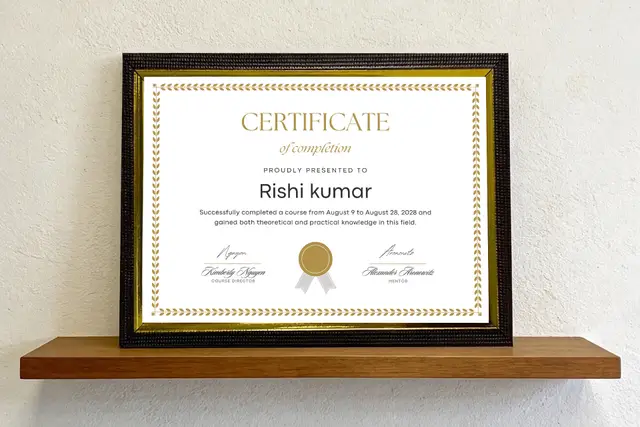 A4 Brown Goldline Framed Certificates