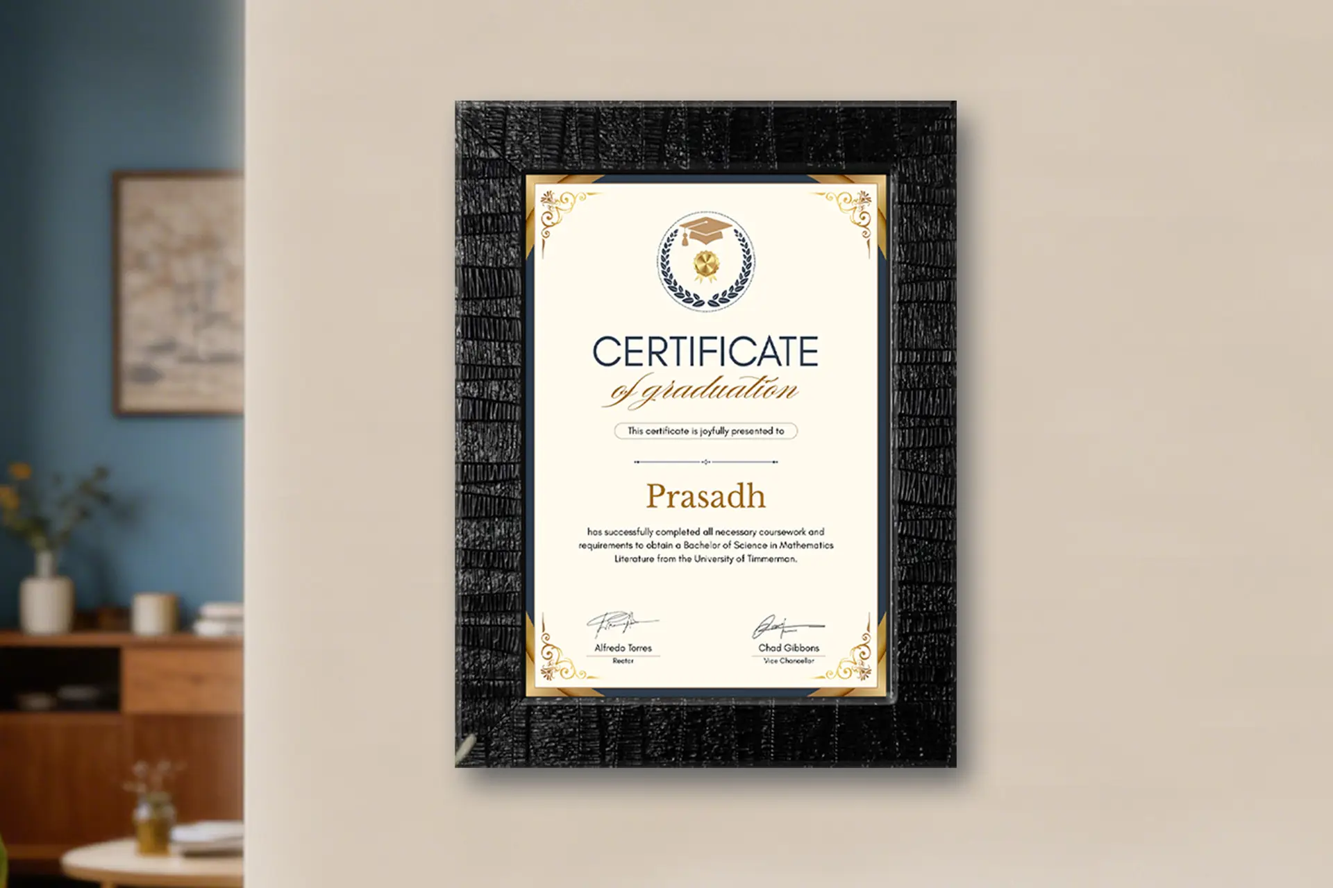 A4 Stripes Black Framed Certificates