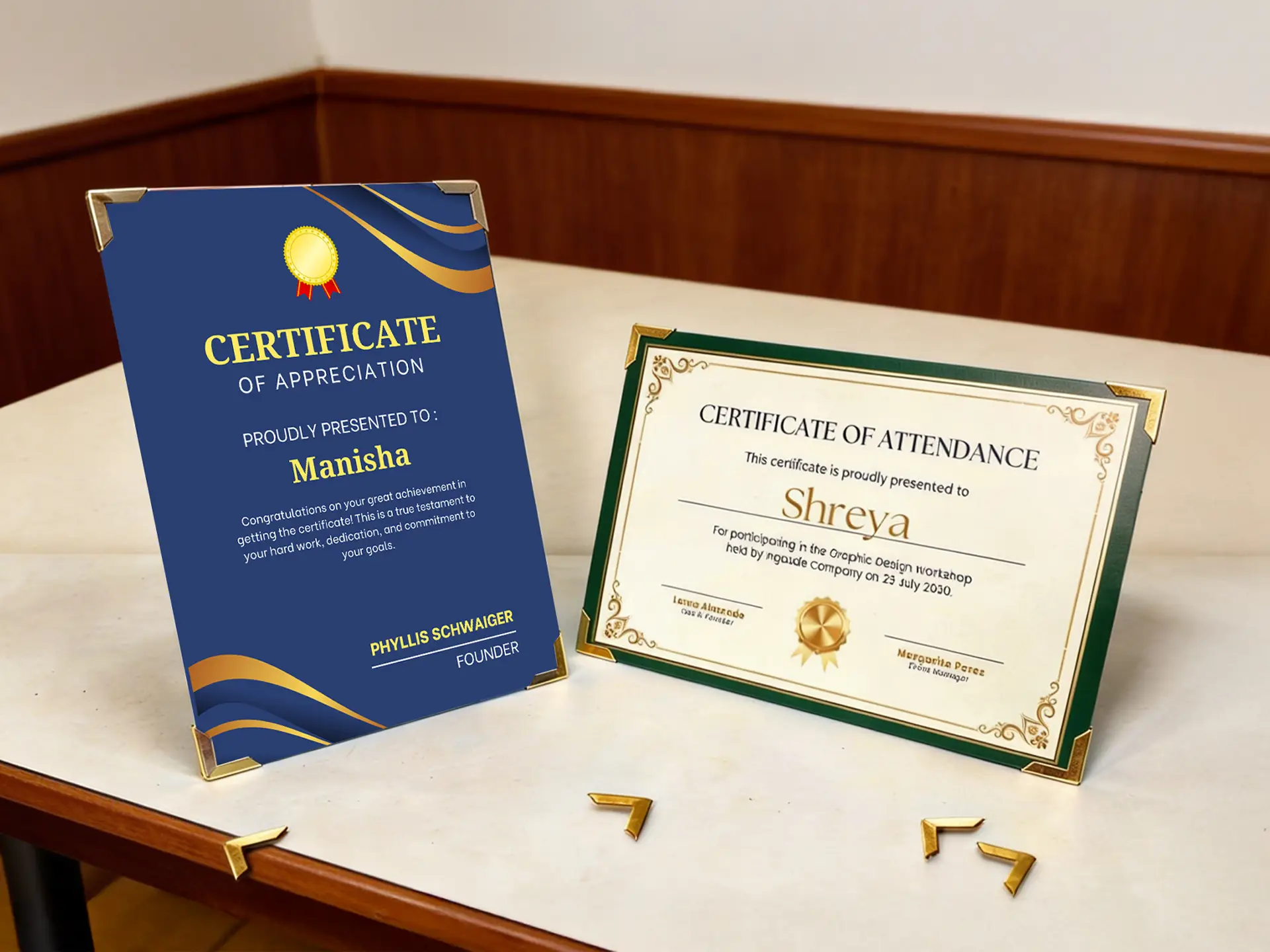 Frameless Certificate Frame