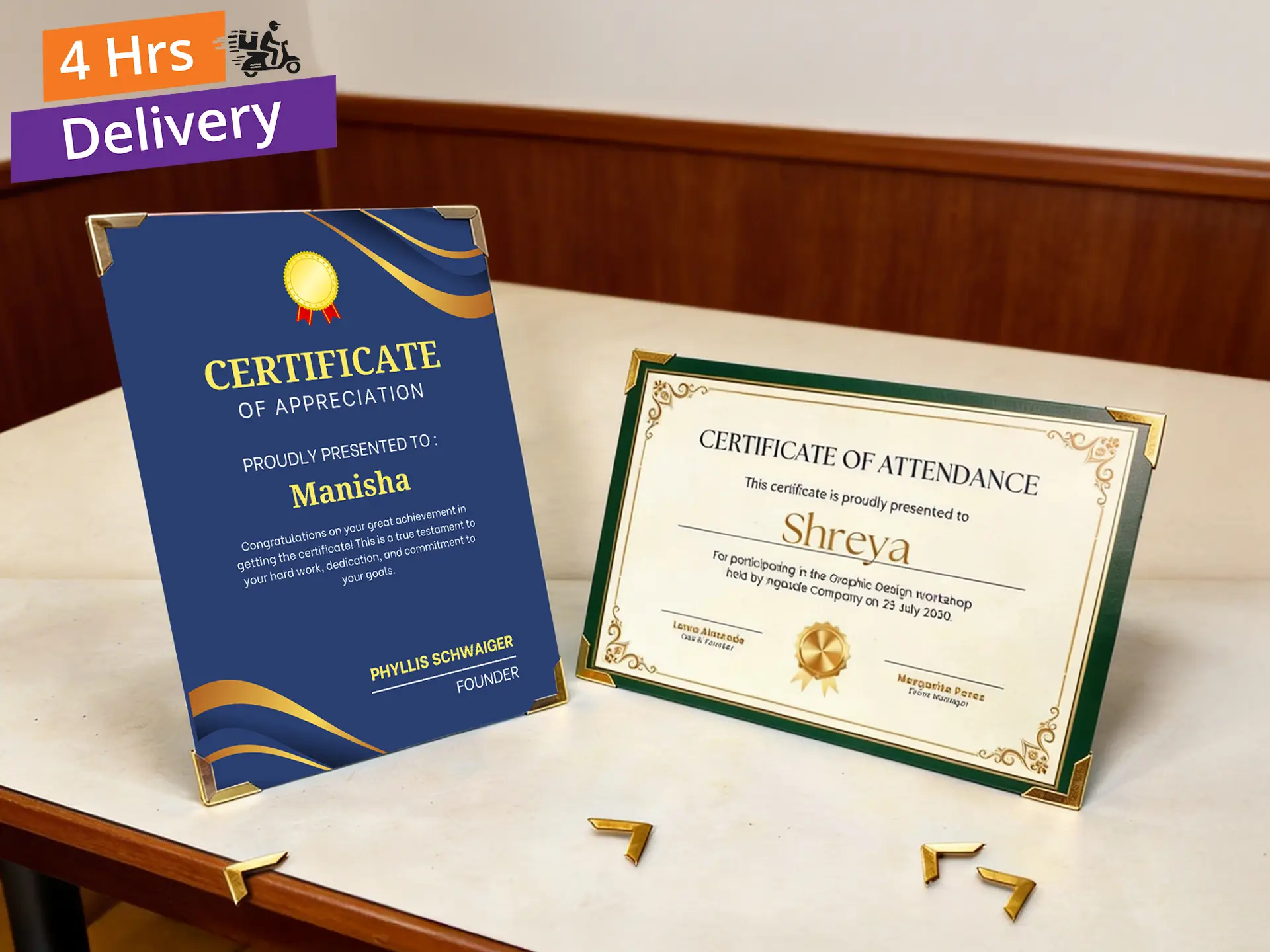 Frameless Certificate Frame
