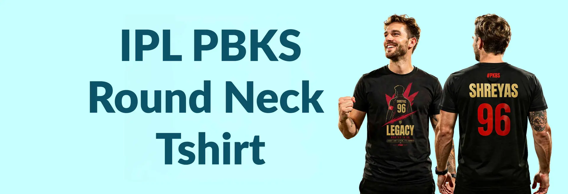 IPL PBKS Legacy Black Round Neck Tshirt