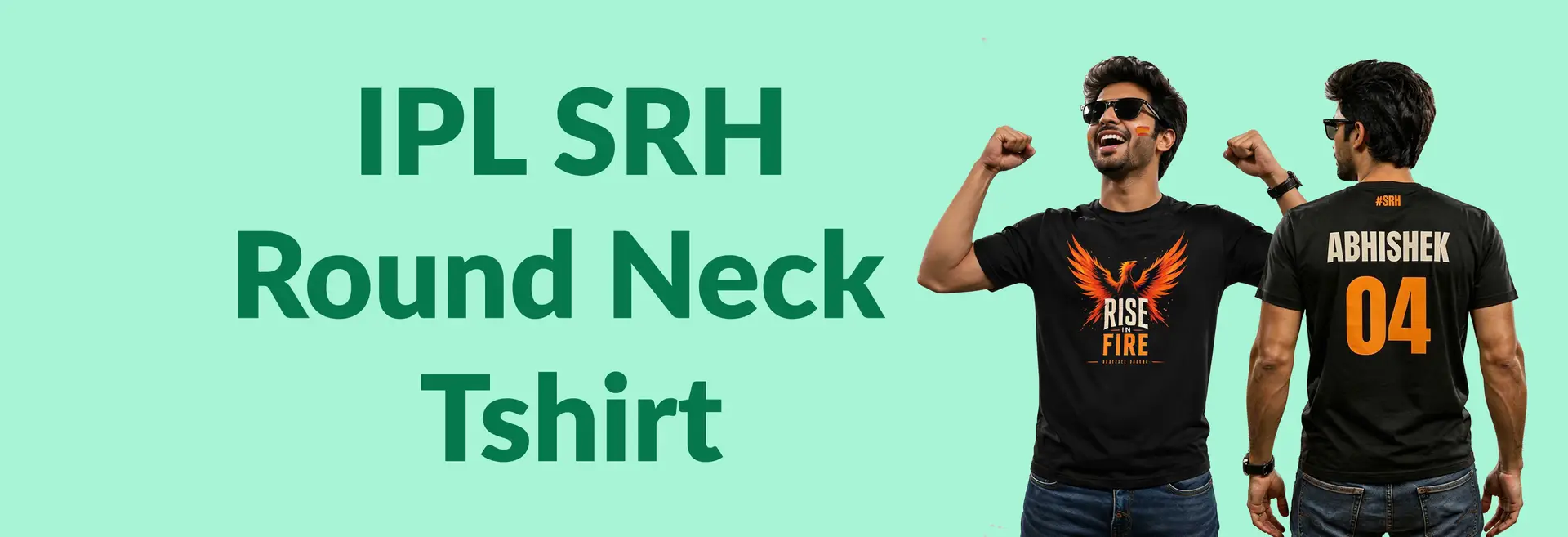 IPL SRH Black Round Neck Tshirt