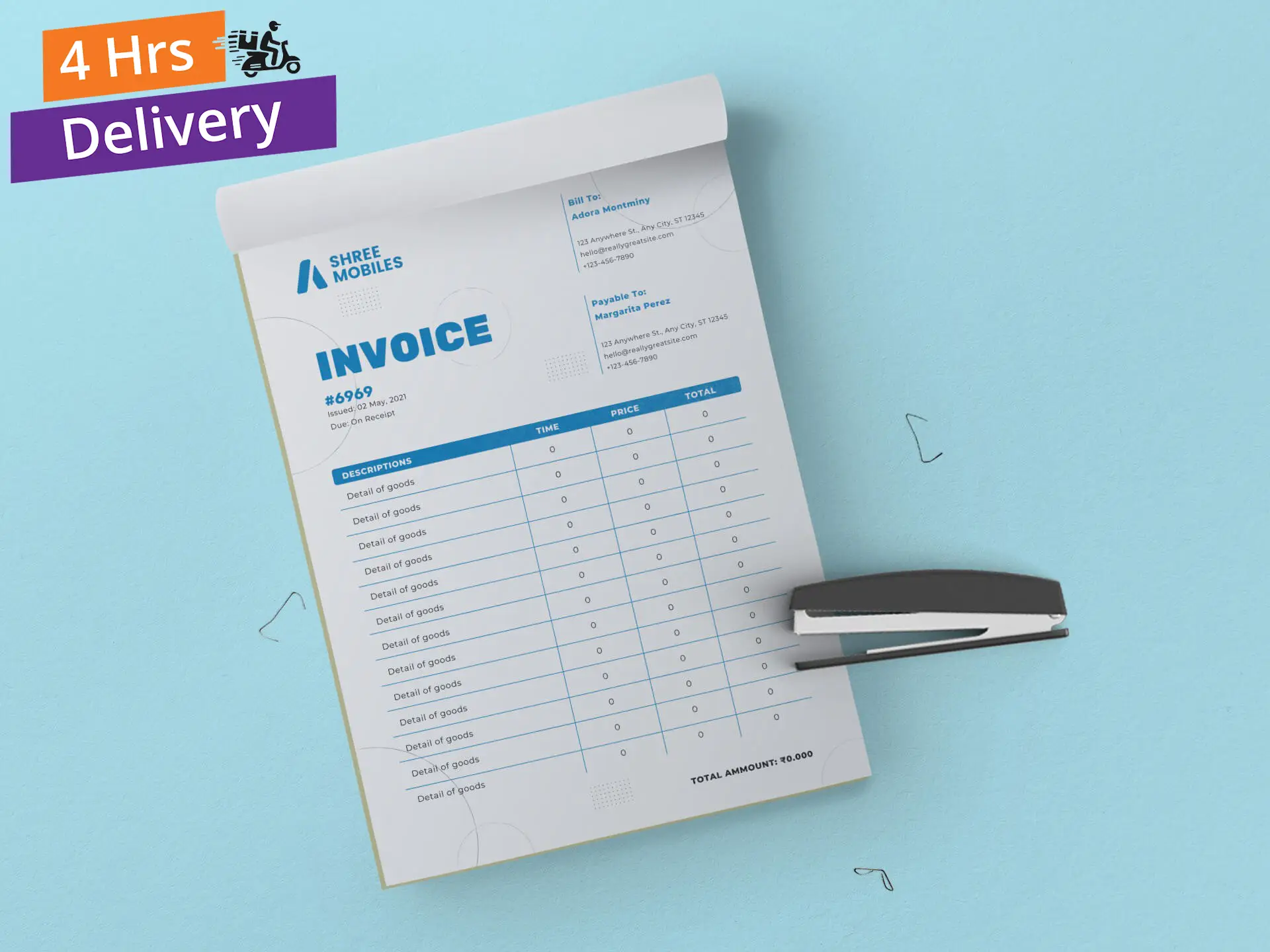 A4 Size Bill Book