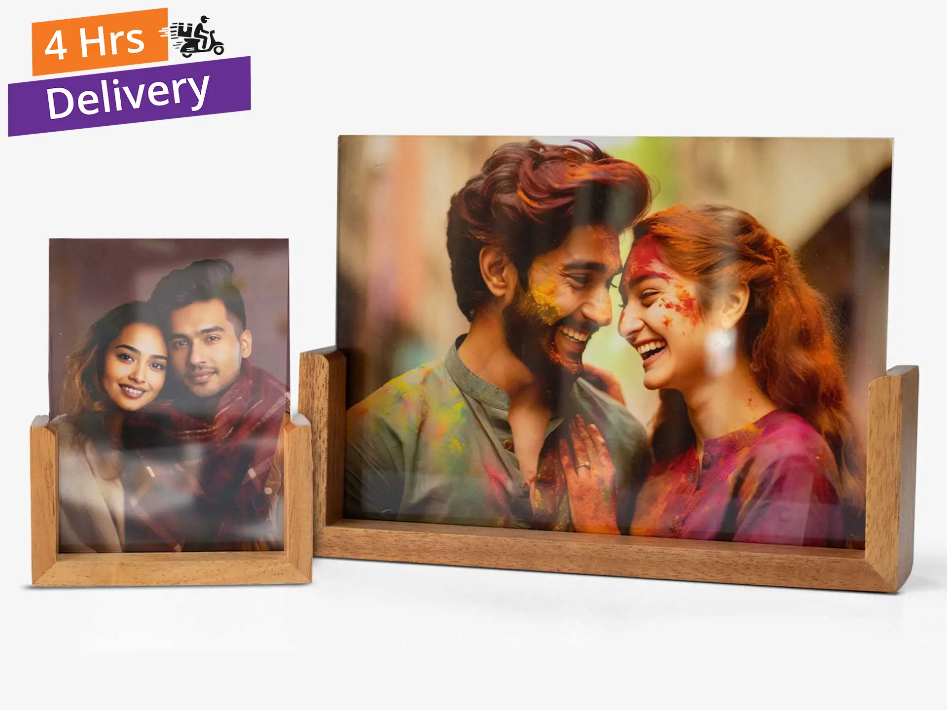 Personalised Photo with Wooden Stand