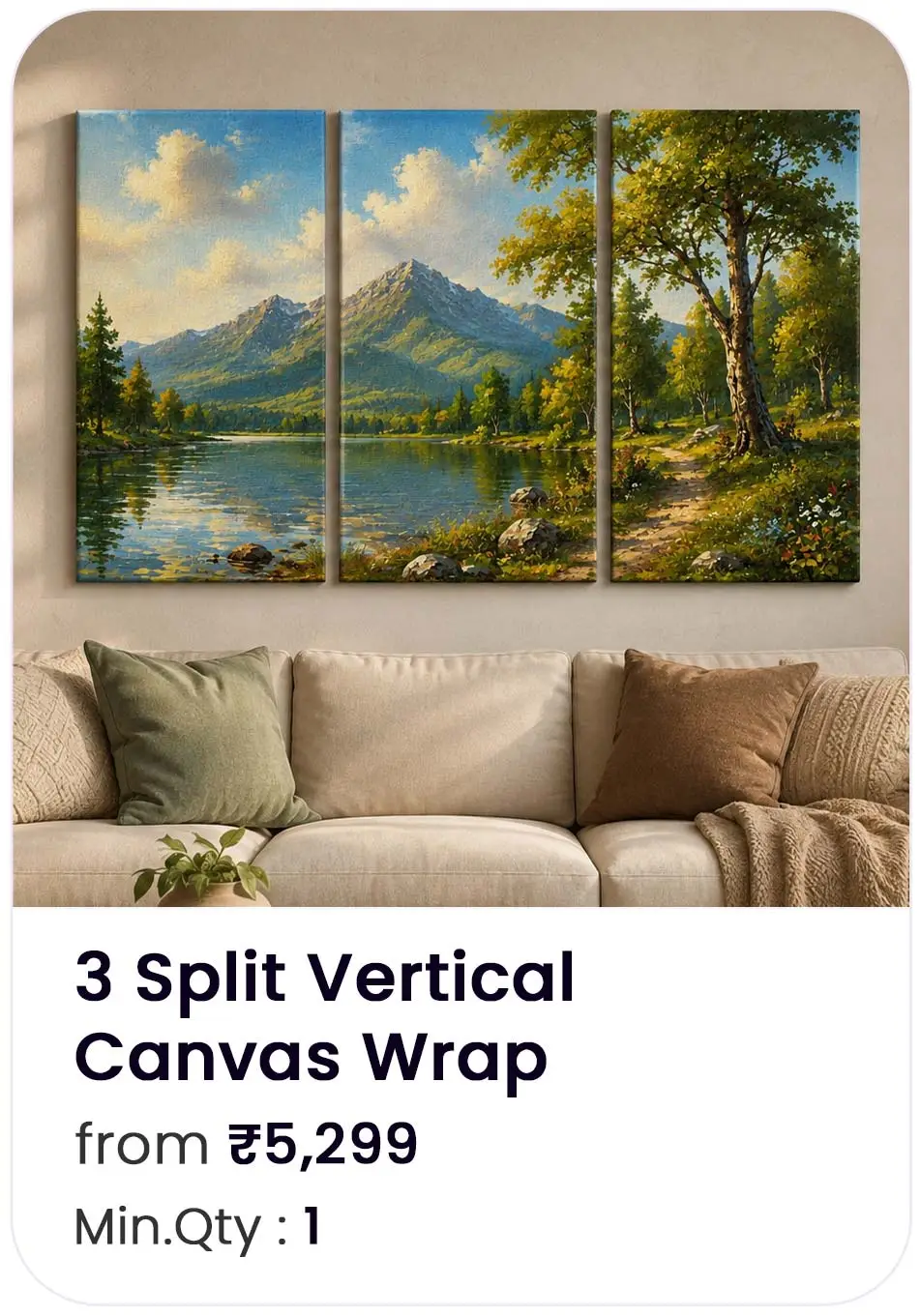 3 Split Vertical Canvas Wrap