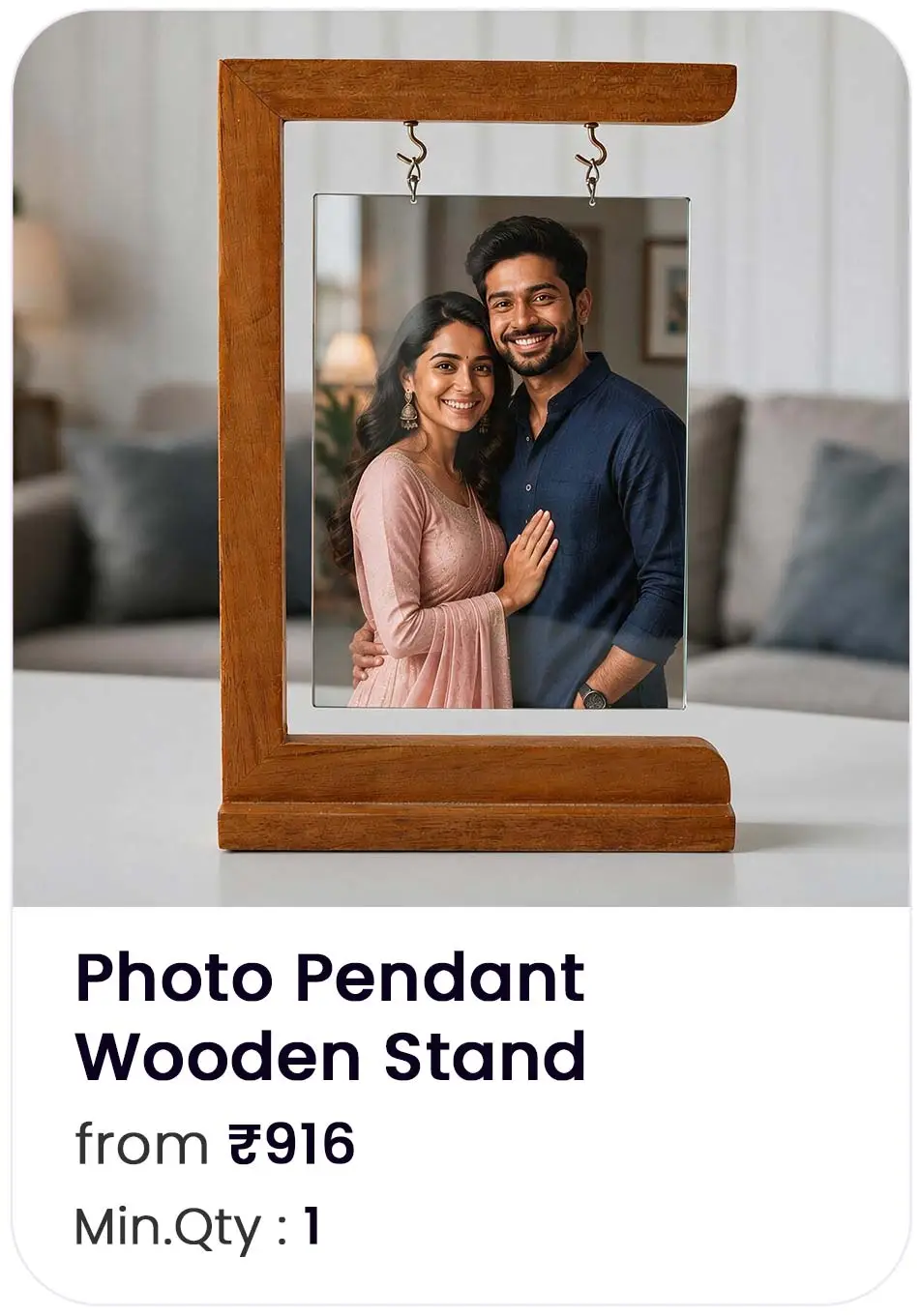 Photo Pendant Wooden Stand