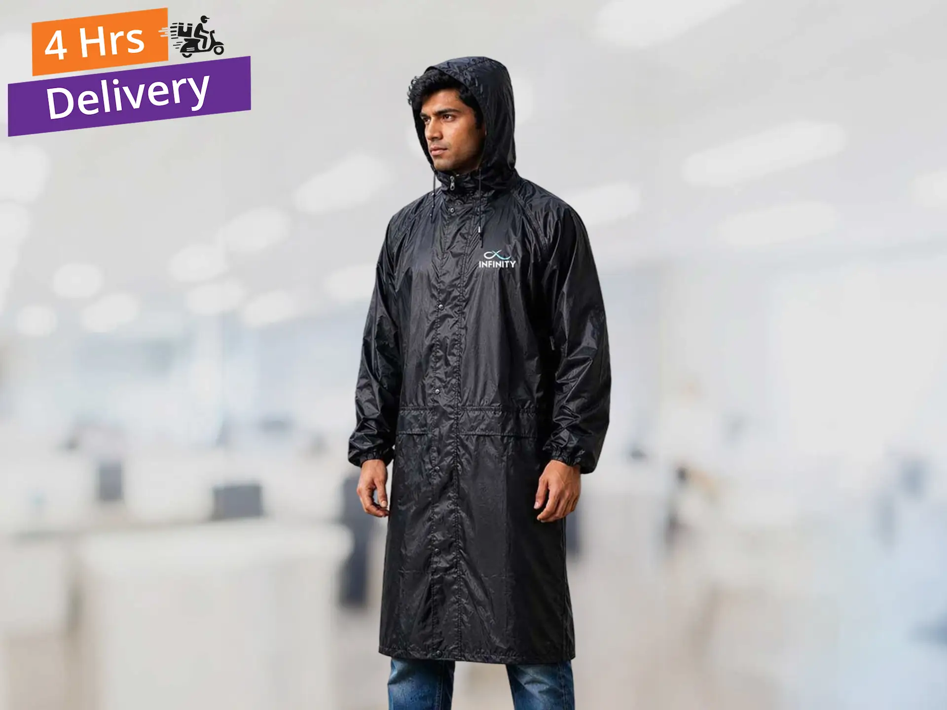 Raincoat Long with Hood