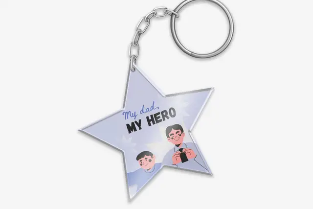 Fathers Day Photo Keychain