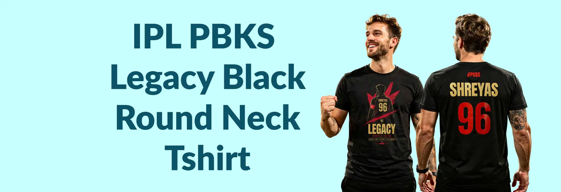 IPL PBKS Legacy Black Round Neck Tshirt