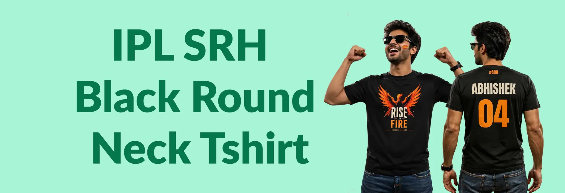 IPL SRH Black Round Neck Tshirt