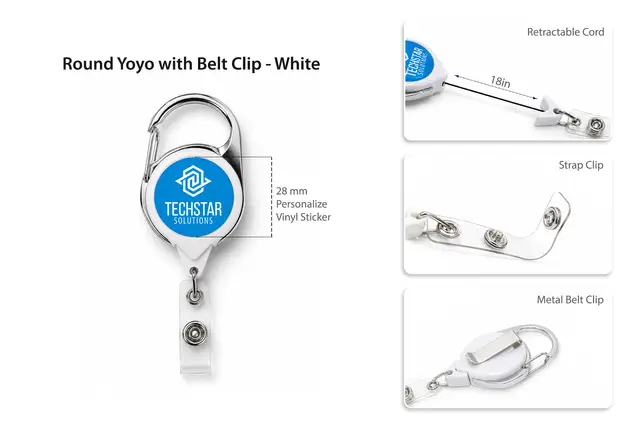 Standard Round Yoyo with belt hook & clip