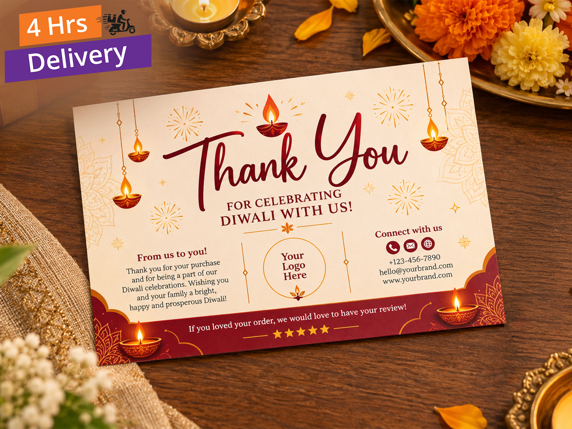 Diwali Thank You Cards | Design Custom Cards Online | Printo