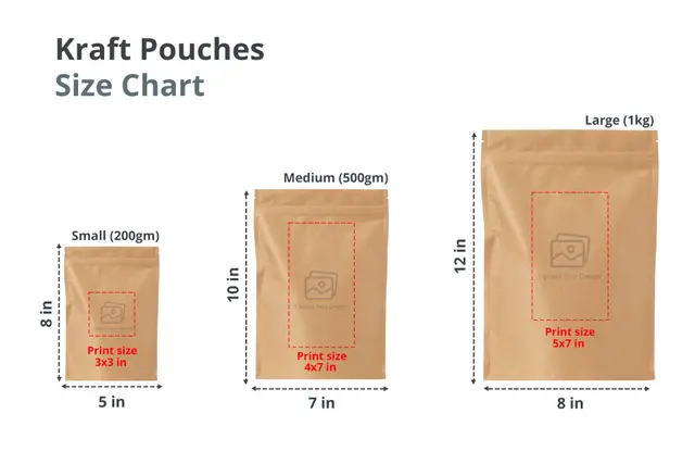 Kraft Pouches with single color printing