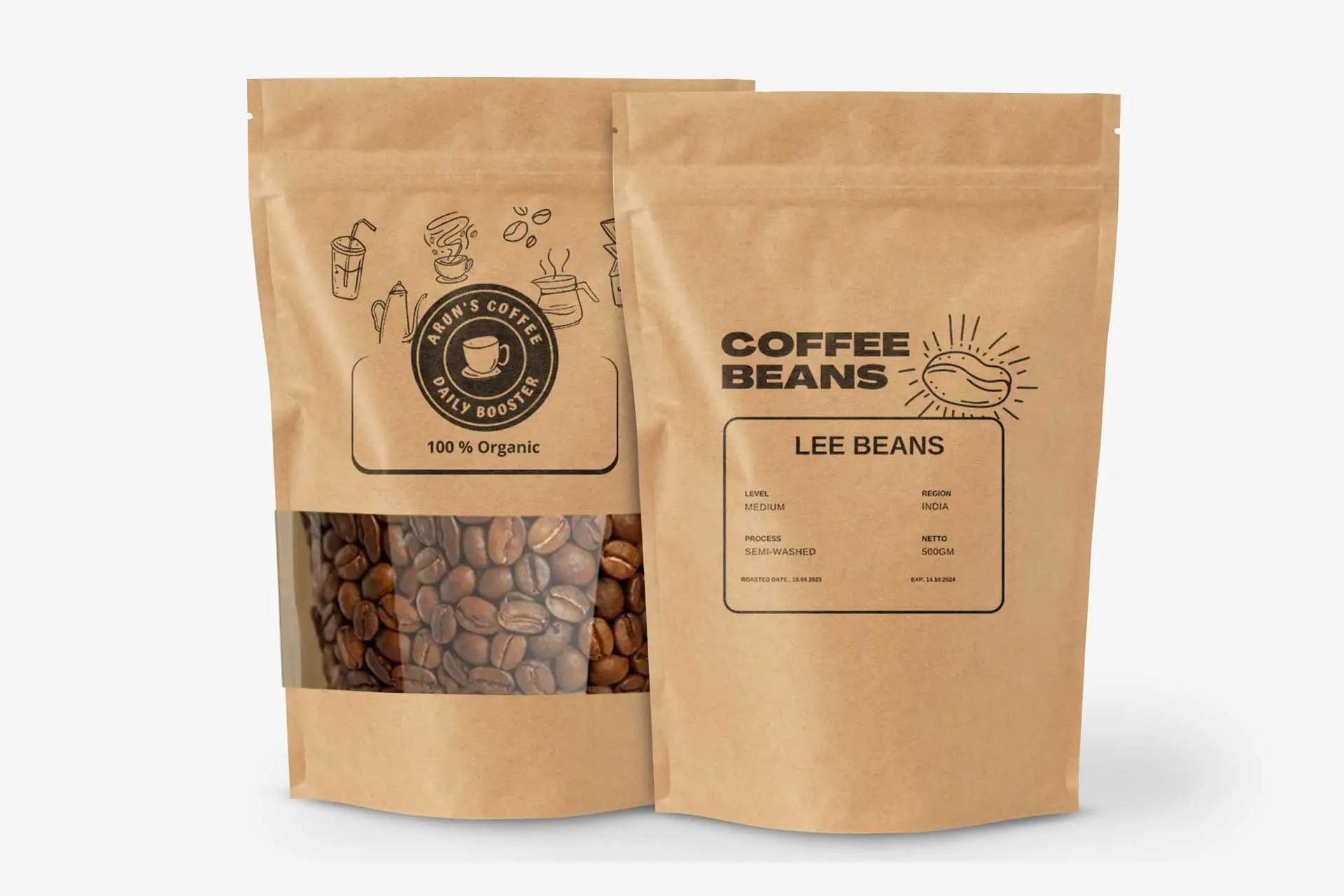 Kraft Pouches with single color printing