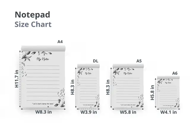 Black and White Printing Notepads