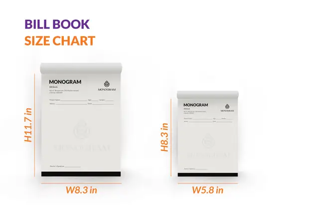 Simple Invoice Bill Bill Books Design Customize Online Printo a-comprehensive-guide-to-notebook-sizes-infographic-galen-56-off