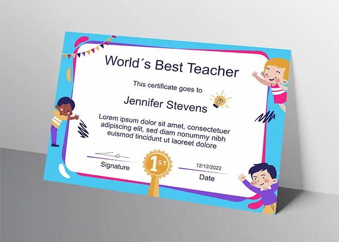 A4 Landscape Certificate template