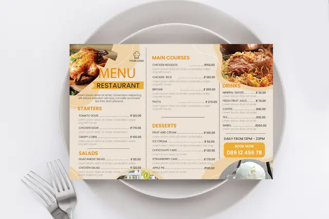 Tri-fold Menu Cards