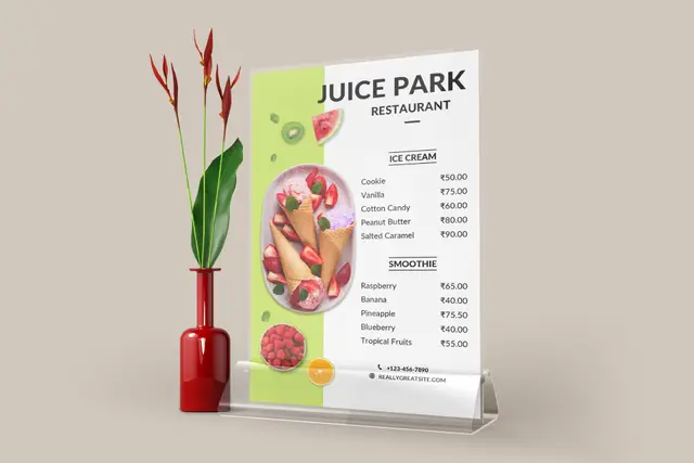 Flat Menu Cards